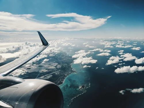 airplane over ocean